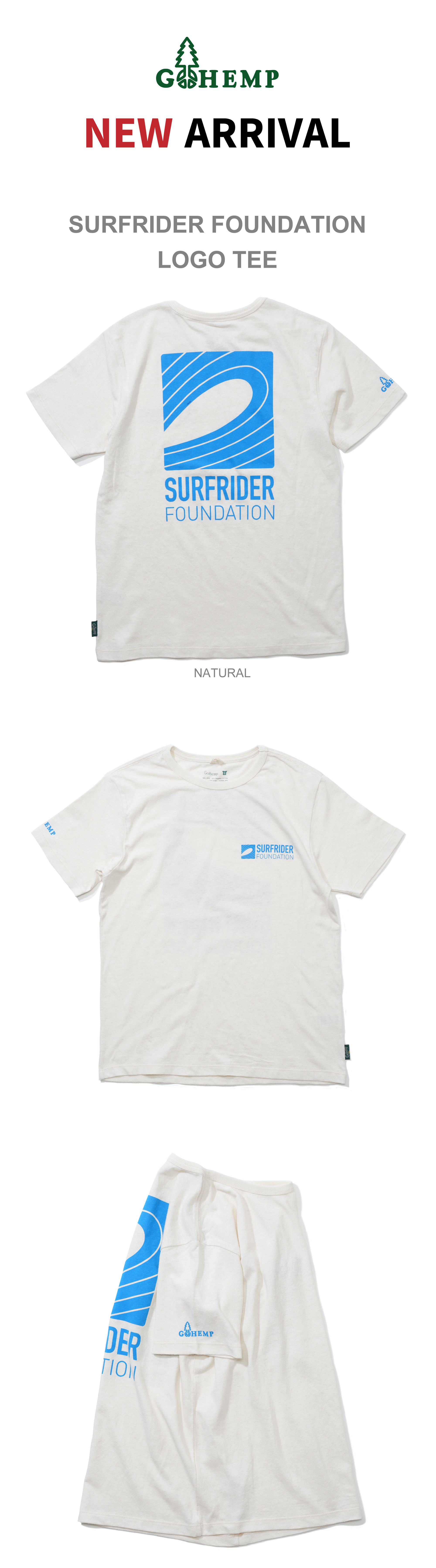 【GOHEMP】SURFRIDER FOUNDATION LOGO TEEを入荷しました